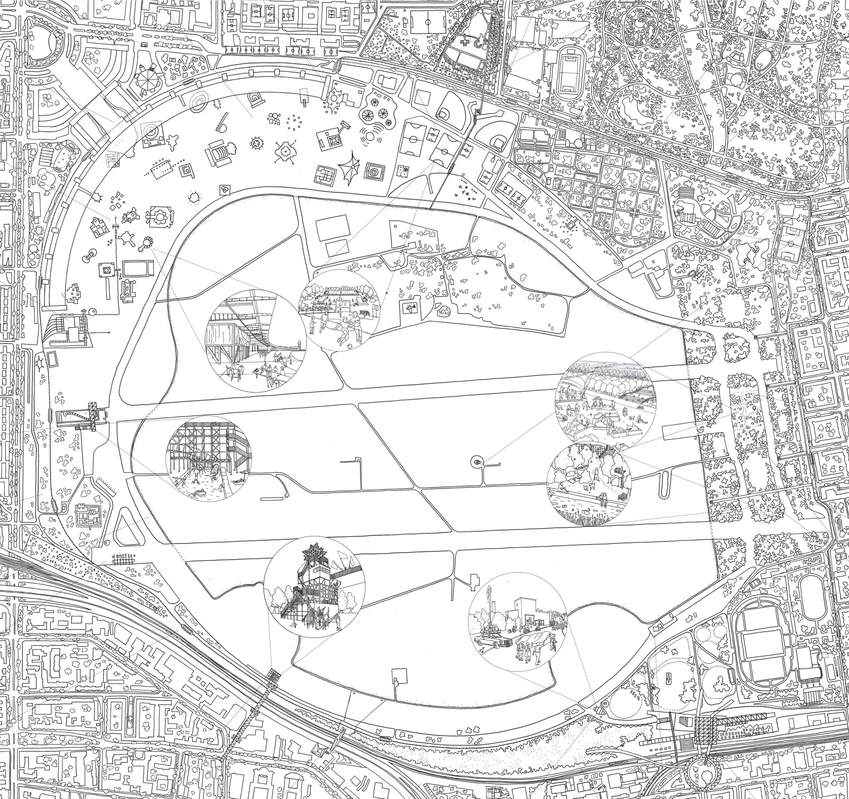 Lageplan: übe-räume für stadttrans- formation