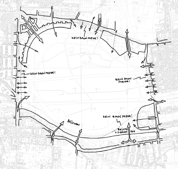 Leitidee Bild 2: übe-räume für stadttrans- formation